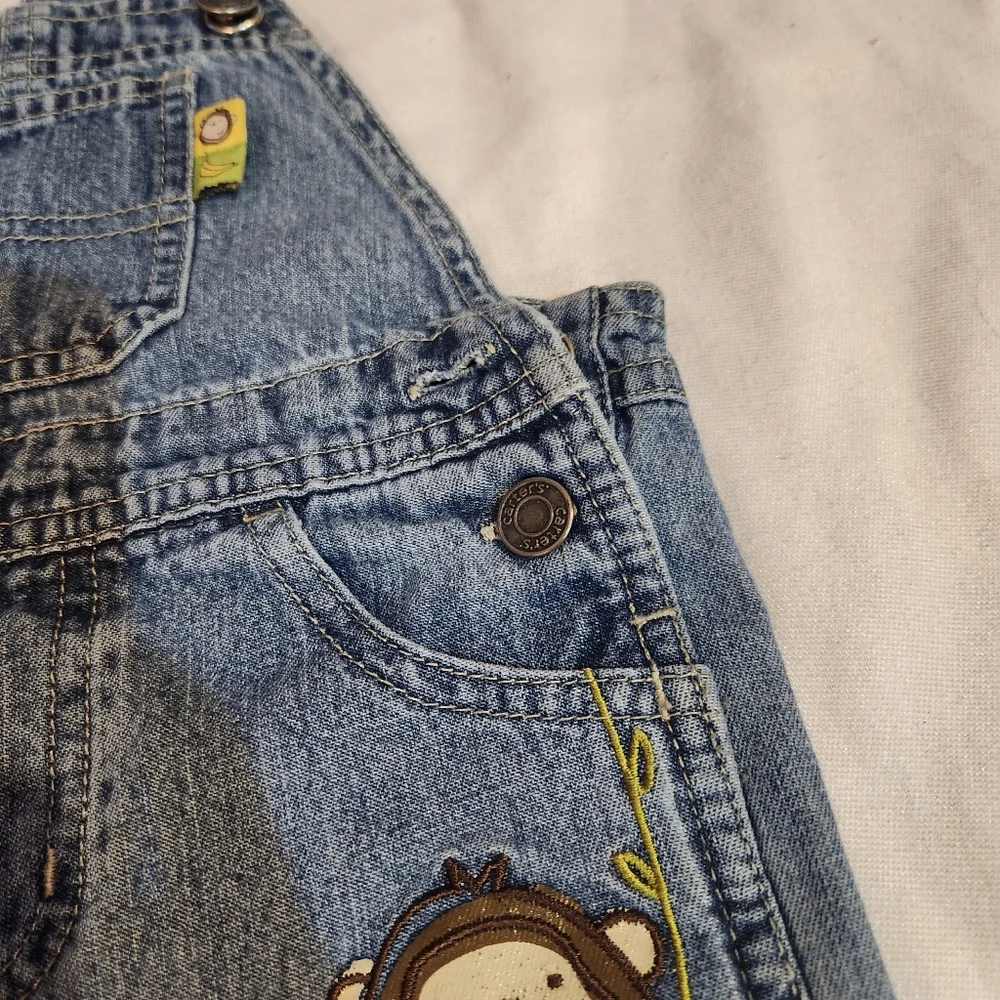 Carter’s Denim Overalls 18 Months Monkey Embroidered Baby